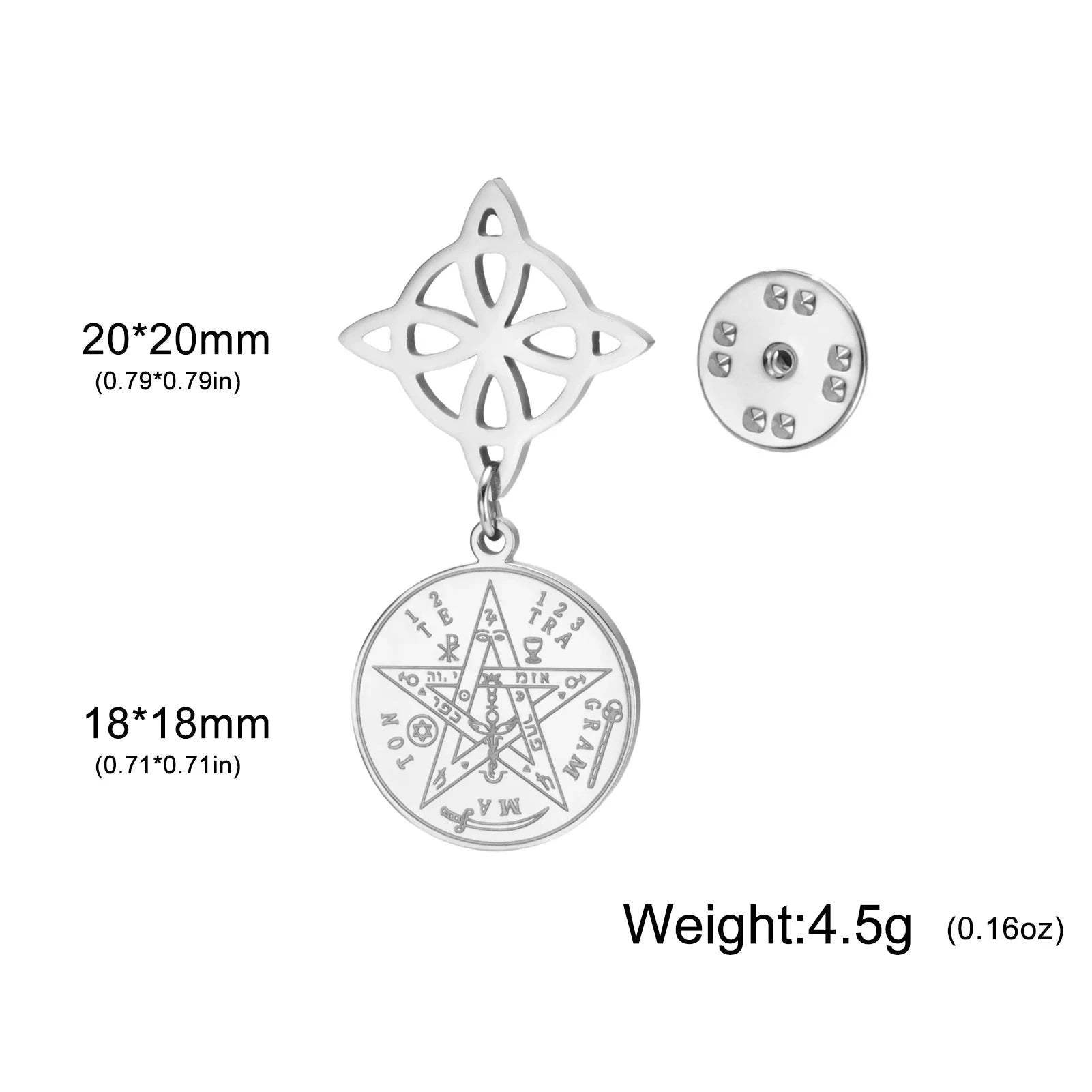 Witch Knot Tetragrammaton Pentagram Badge Pins Stainless Steel Brooch for Women Men Amulet Accessories Witchcraft Jewelry Gifts The jack market .AU The jack market .AU Jewellery & Chains $ 47 200001033:350853#A Steel Color