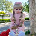 22Inch 55cm Finished Reborn Girl Dolls Full Soft Vinyl Simulation Doll Children Dress up Toy Birthday Christmas Gift
