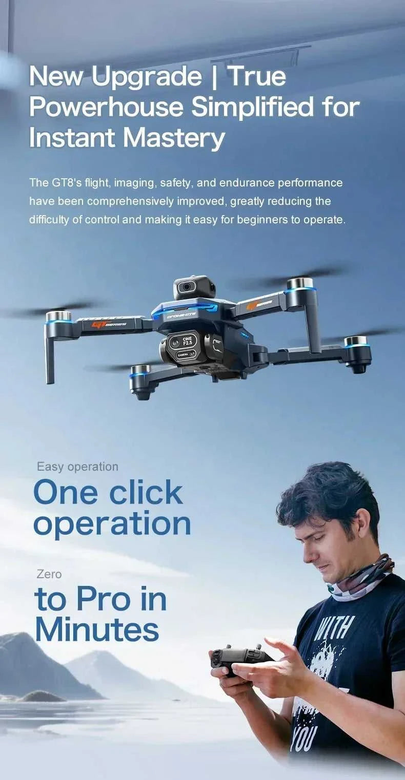 Drone 4K HD GT8 Camera Obstacle Avoidance Aerial Photography Brushless Drone with Screen Foldable RC Drone Quadcopter RTF The jack market .AU The jack market .AU Drones $ 143 14:366#GT8-8K-blue-3B-64G