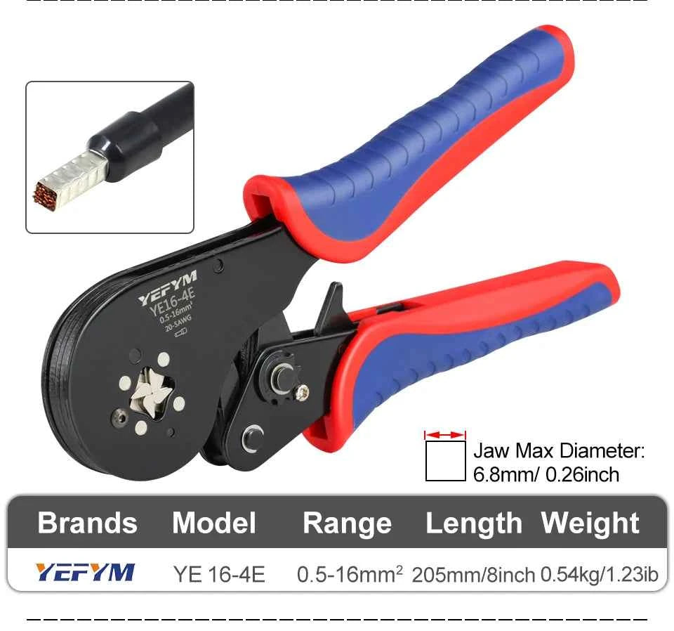HSC8 Crimping Pliers - Versatile Wire Crimper for Ferrule Sleeves & Tubular Terminals