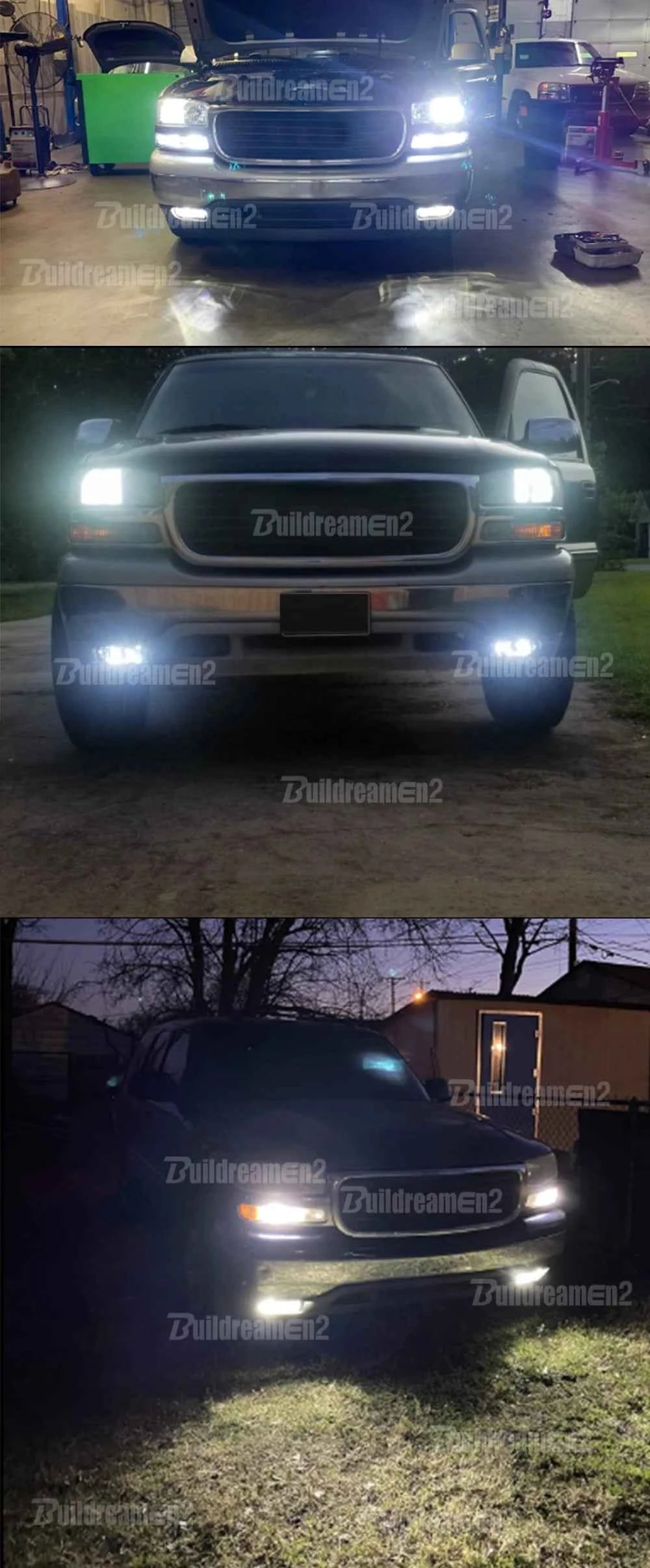 2 Pieces 30W 4000LM Car Passenger + Driver LED Lens Fog Light Assembly H11 For Nissan Versa Sedan 2020 2021 2022 2023 2024 2025