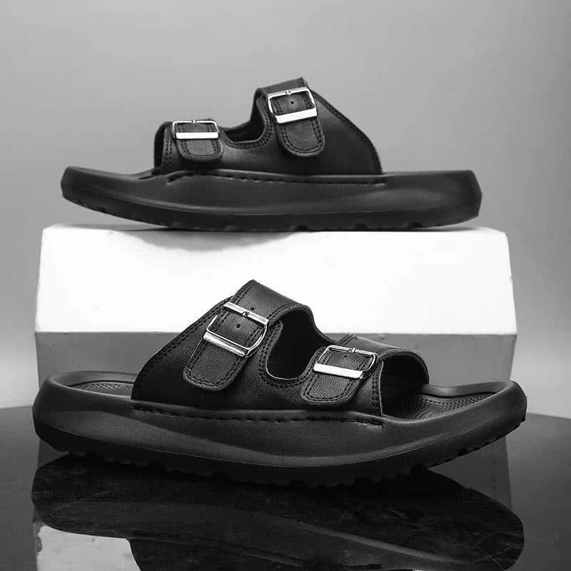 Italian Leather Double Buckle Cowhide Slippers for Men Hotel Beach Summer Shoes High Quality Slip on Light Flats Male Flip Flops The jack market .AU The jack market .AU Step Up Your Style: Trendy Shoes for Every Occasion! $ 90 14:193;200000124:100013888