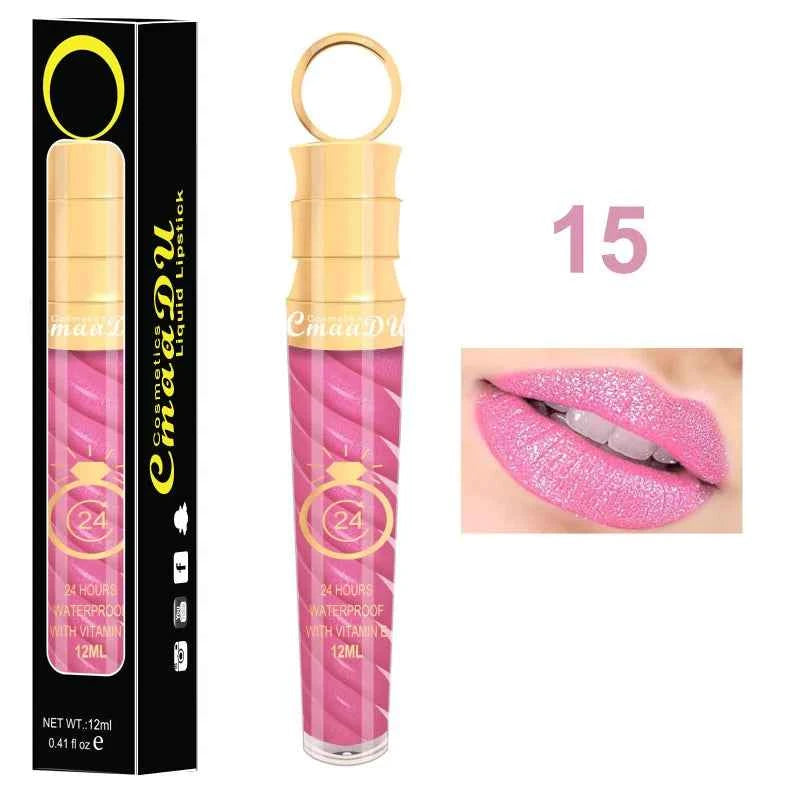 1 Pcs Matte Lip Gloss Waterproof Selection Spiral Glossy Lipstick Long-lasting Non-stick Cup Non-fading Exquisite Gift