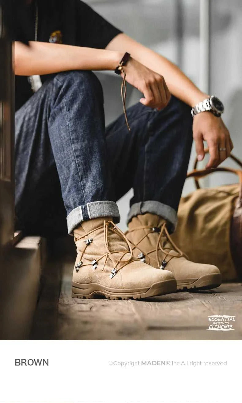 Maden Men's Vintage High-top Desert Boots Outdoor Cowboy Boots Indestructible Work Shoes Winter Safety Shoes The jack market .AU The jack market .AU Step Up Your Style: Trendy Shoes for Every Occasion! $ 119 14:771#Brown;200000124:200000898