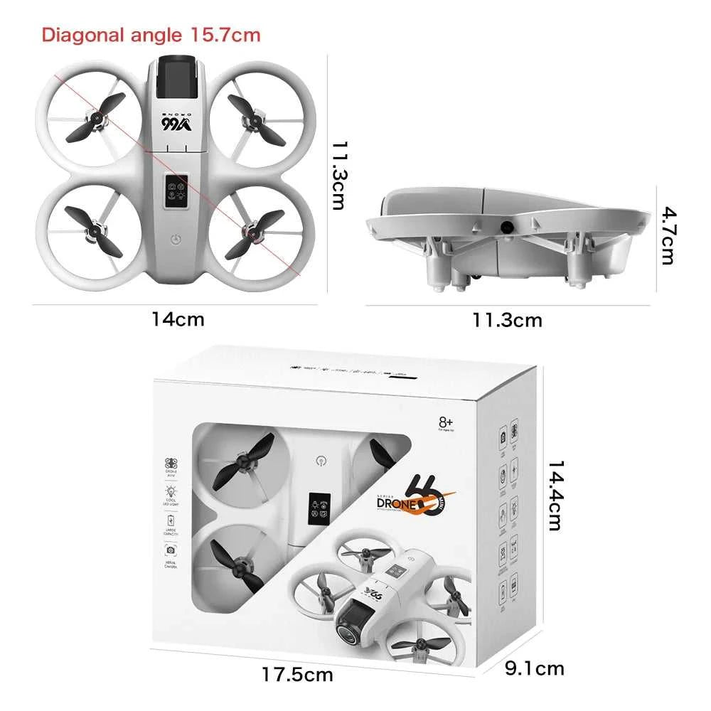 V66 Mini Drone 4K Profesional Dual Camera Headless Mode Obstacle Avoidance WiFi FPV Dron 360° Flip RC Quadcopter Toys for Kids The jack market .AU The jack market .AU Drones $ 85 14:10#Grayish White