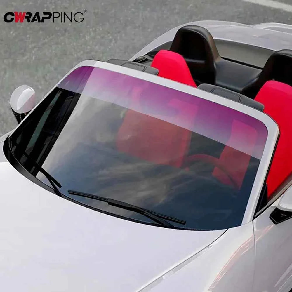 Car Front Windshield Sunshade Protective Film Window Tint Dyeing Film Heat Insulation Sun Protection 20X150cm Vinyl Wrap for Car