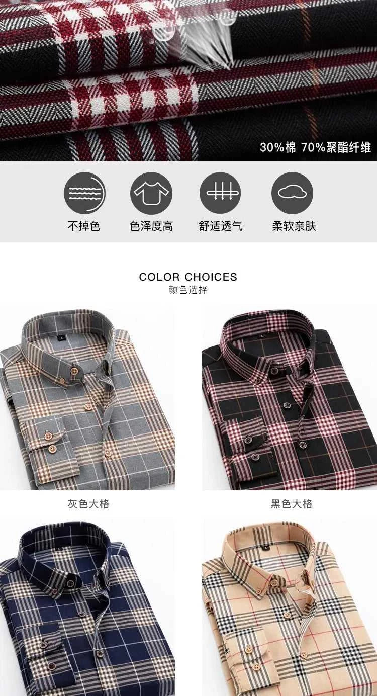 2023 Spring and Autumn New Classic Fashion Trend Plaid Shirt Men's Casual Comfortable Breathable Large Size Long-Sleeved Shirt The jack market .AU The jack market .AU Men Fashion $ 46 14:173#777;5:100014065#XL 175CM 65-73KG