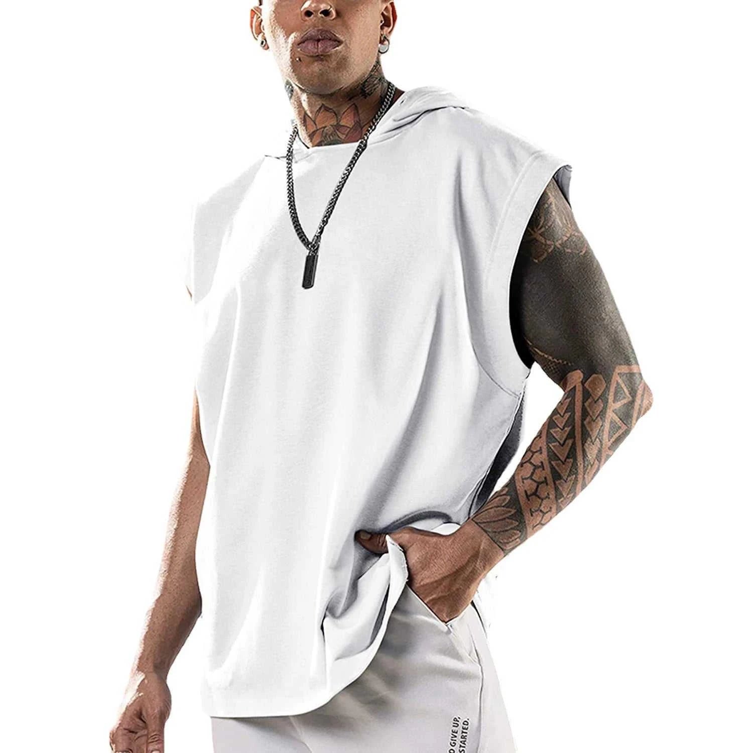 2026 Men Tank Top Fitness Training Pullover Leisure Fashion Sleeve Men's Hooded Vest Solid Color Tank Tops For Male The jack market .AU The jack market .AU Men Fashion $ 31 14:193;5:4183