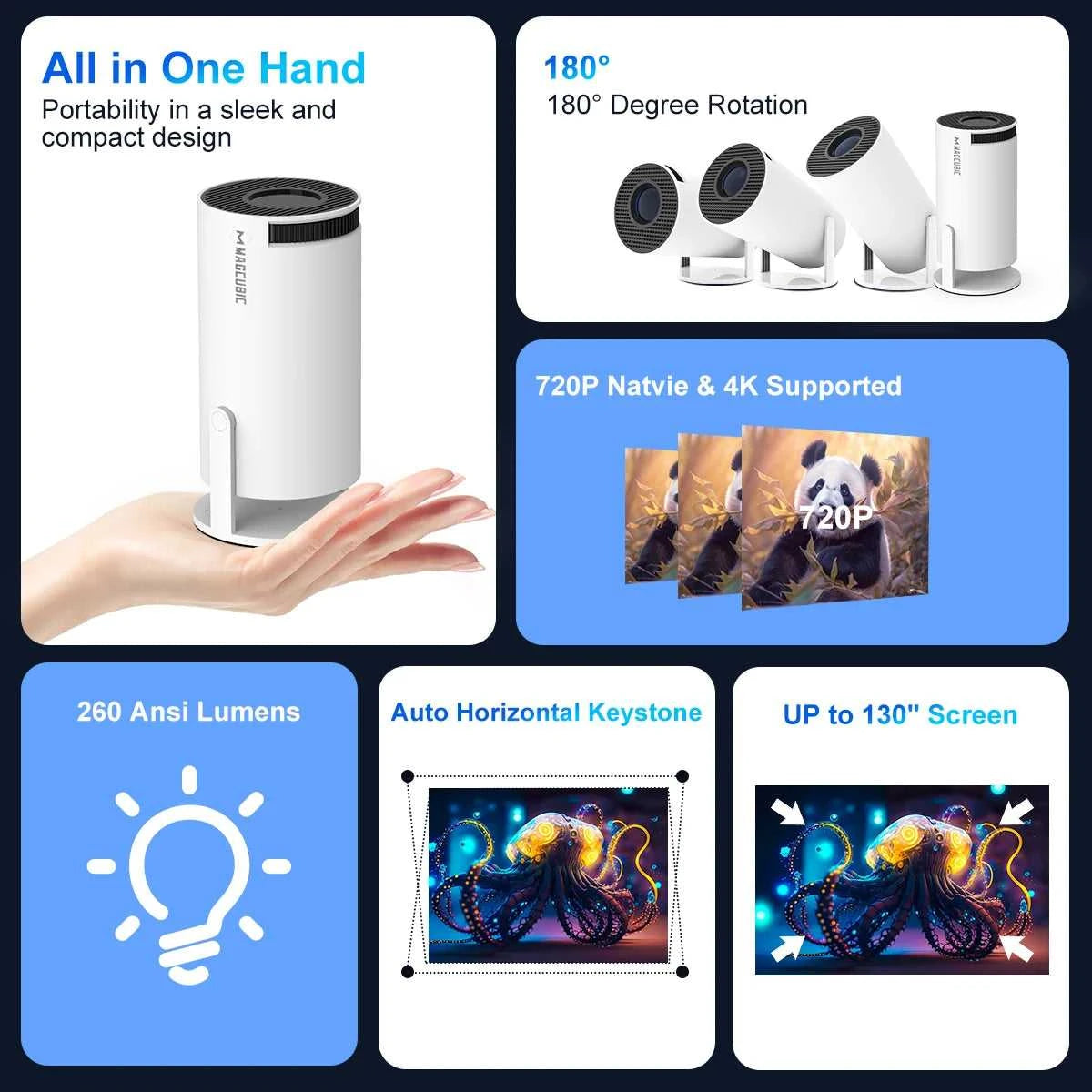 Magcubic HY300 Pro 4K Projector 260ANSI Android 11 Portable Projector Dual WiFi6 BT5.0 Outdoor Cinema Home Theater Support 720P The jack market .AU The jack market .AU Accessories Electronics $ 2119 14:201441169#HY300-White;200007763:201336106;200009209:201447605