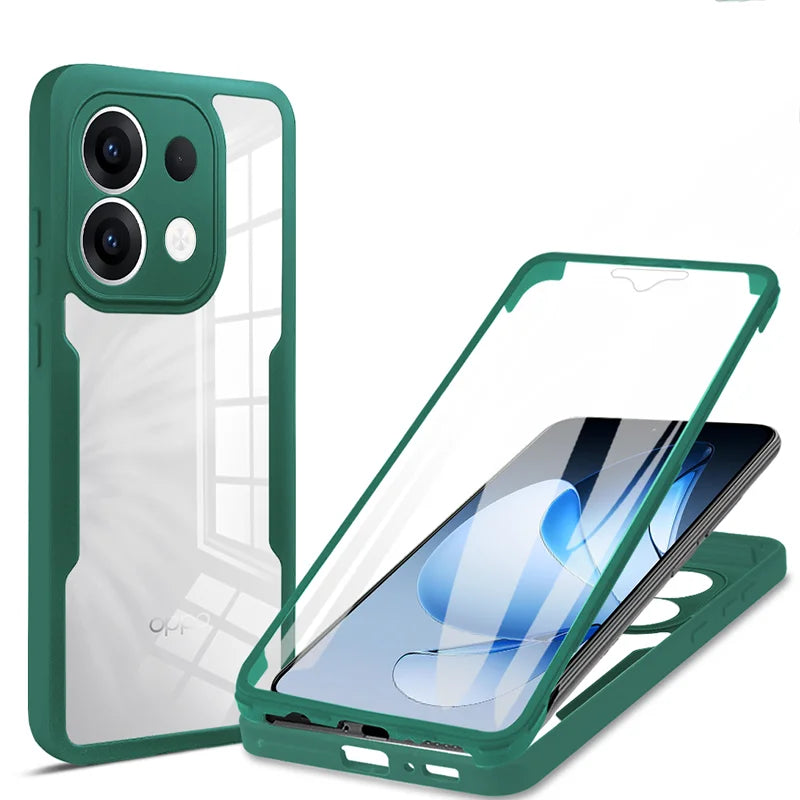 OPPO 360 Full Body Heavy Duty Case - Double-Sided Transparent Soft Cover for Reno 4Z, 5 Lite, 5Z, 7 & 5G
