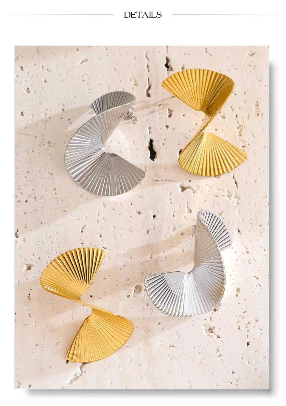 Yhpup Statement Stainless Steel Metal Twist Gold Color Geometric Stud Earrings Fashion Temperament Waterproof Jewelry Wholesale The jack market .AU The jack market .AU Jewellery & Chains $ 52 200001034:361181#YH3093A Steel