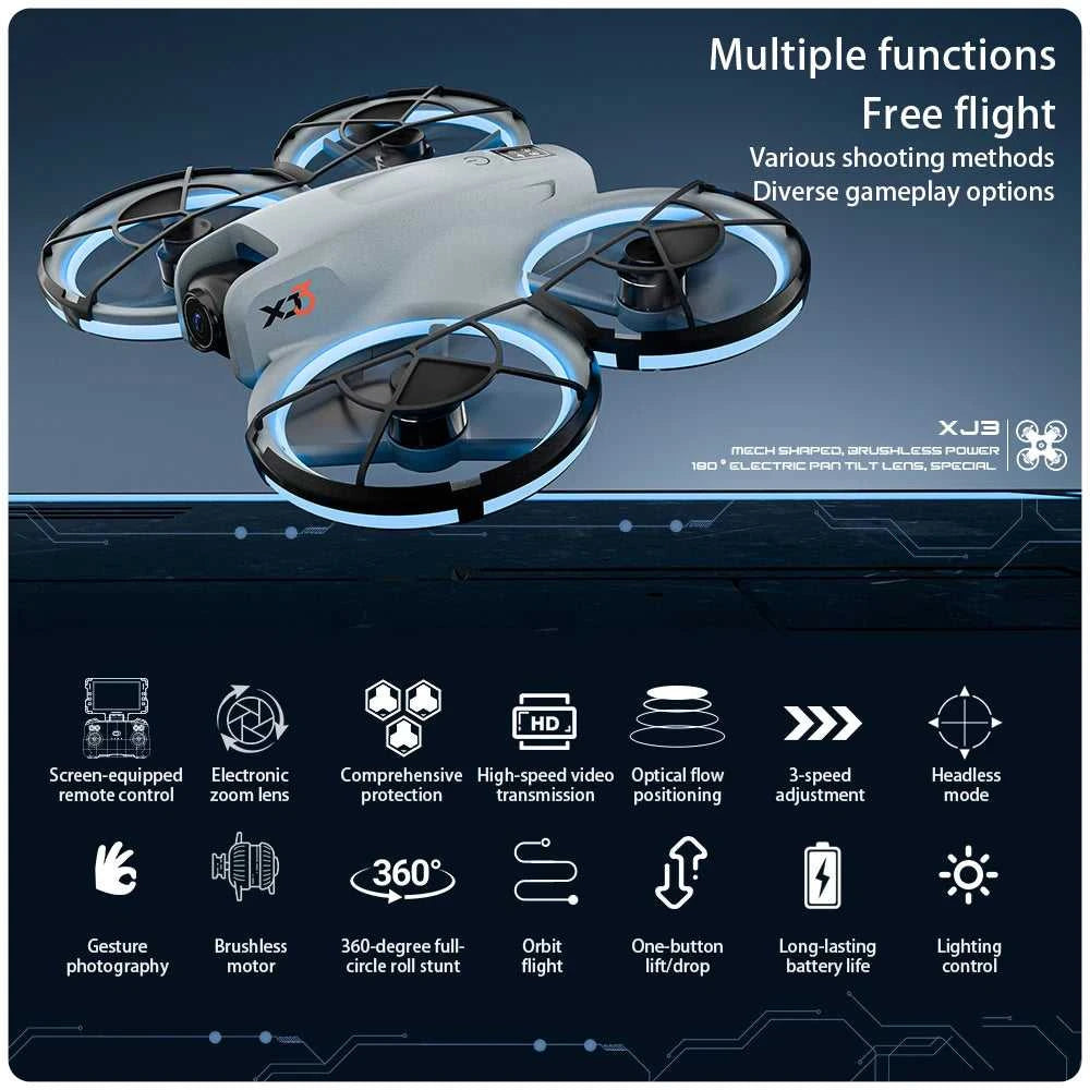 Dual camera high-definition drone, headless mode, 360 ° flip, easy to operate, suitable for outdoor travel The jack market .AU The jack market .AU Drones $ 114 14:193#XJ3-A-4.3-GY-1B