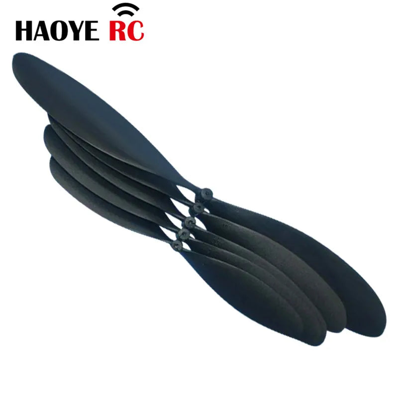 Haoye 10 Pcs Propeller 6-12 Inch For RC Rubber Band Powered Aircraft Model Orange/ Silver grey/Black Color For RC Model Plane