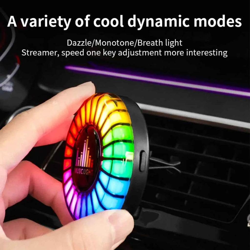 Car Music Rhythm Lamp Air Freshener RGB LED Strip Sound Control Voice Rhythm Atmosphere Light  256 Colors Option App Control