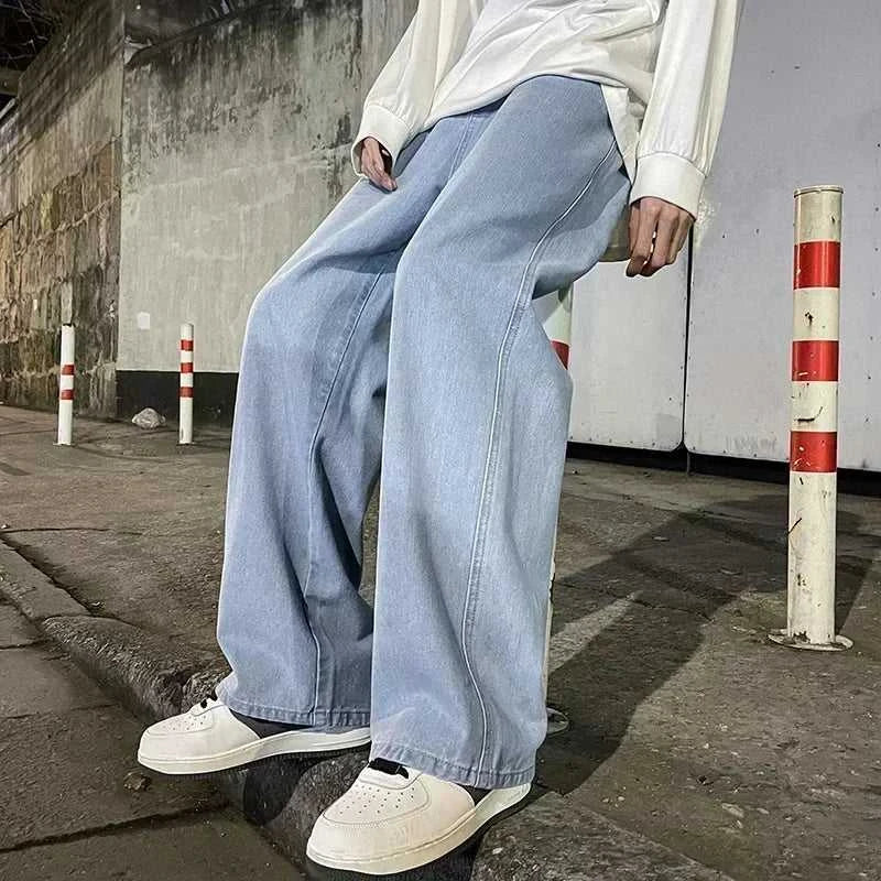 Korean Style Streetwear New Fashion Baggy Casual Men Jeans High Street Harajuku Denim Trousers Men Brand pants Black grey Blue The jack market .AU The jack market .AU Men Fashion $ 36 14:365458#Image color;5:361386