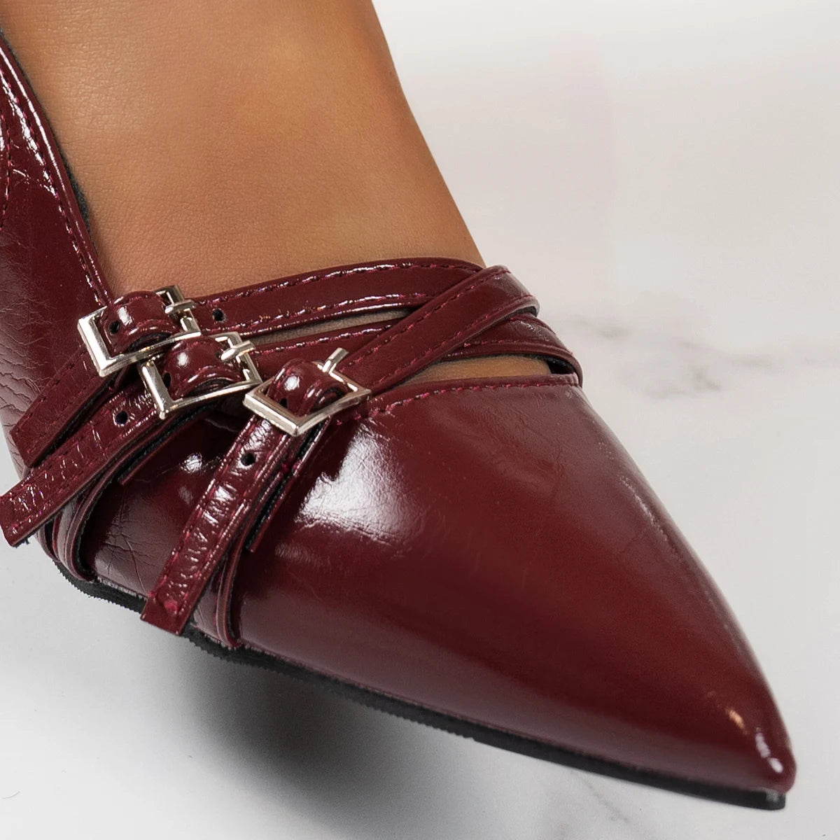 Summer New 2025 Women Sexy Party Punk Gothic Pointed High Heels PU Leather Casual Bar Striptease Ladies Sandals Beach Slippers
