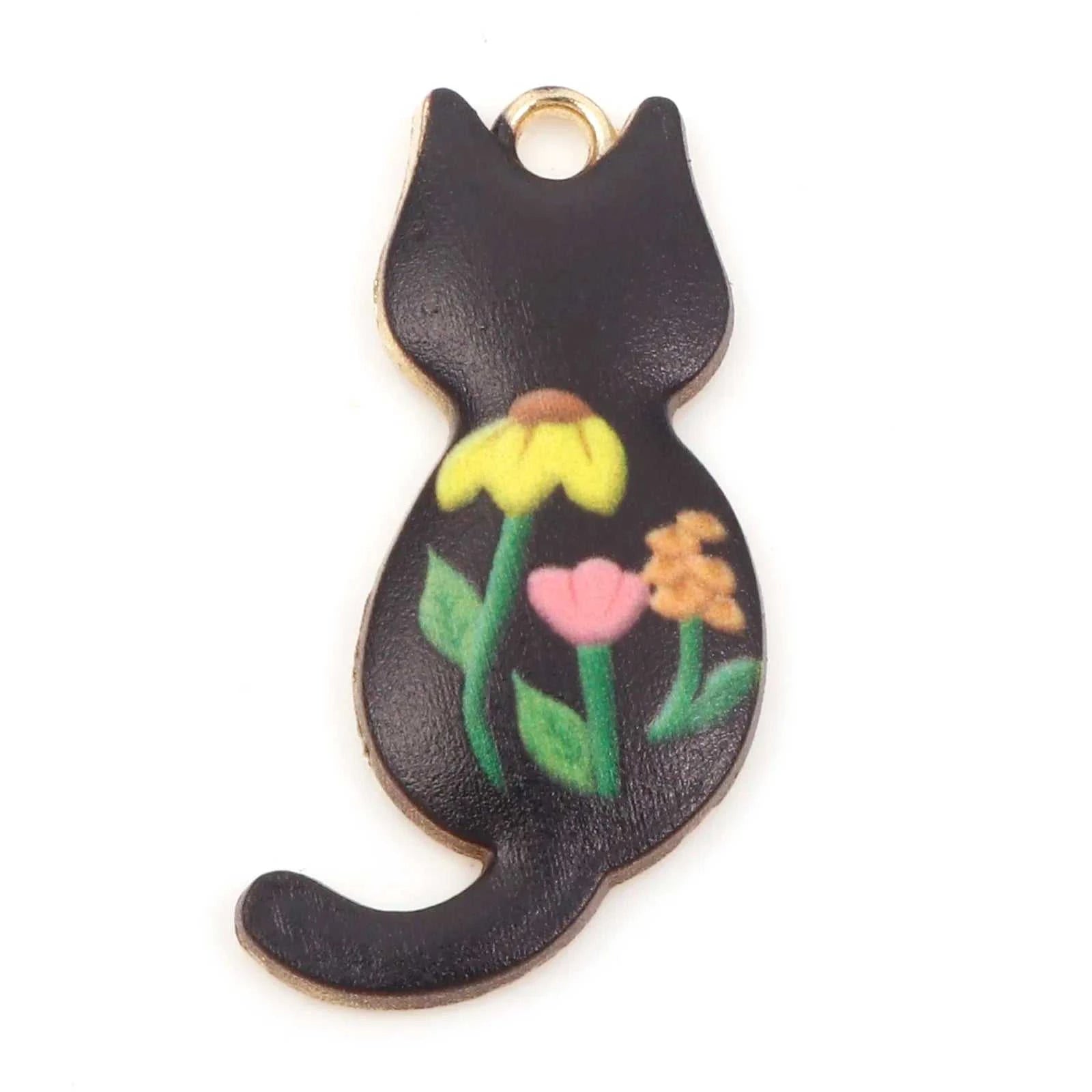 10PCs Cute Enamel Charms Pendants Gold Color Multicolor Cat Animal Charms DIY Necklace Bracelets Jewelry Making 3cm x 1.6cm The jack market .AU The jack market .AU Jewellery & Chains $ 47 200001033:361187#6