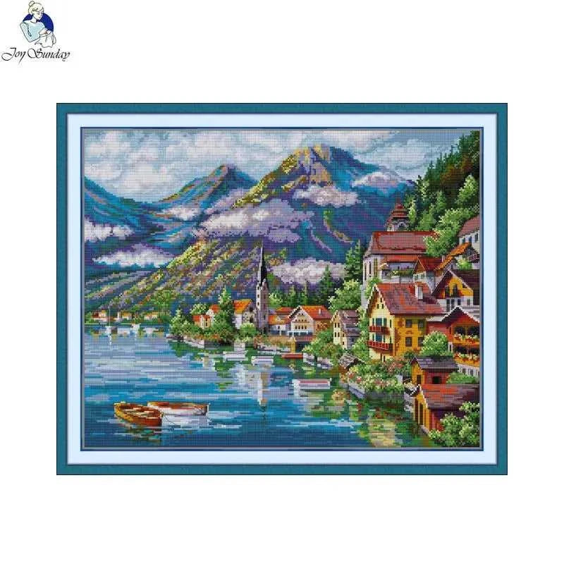Joy Sunday Alpine Village Landscape Cross Stitch DIY Embroidery Complete Kit 16CT 14CT 11CT Handicraft Hobby Sewing Needlework The jack market .AU The jack market .AU Home $ 53 200001674:200013173#11CT White Cloth