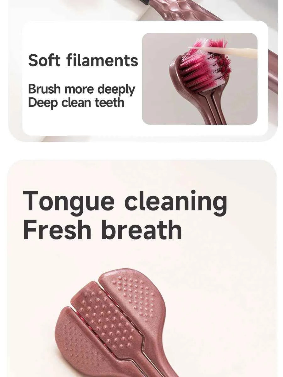 BrightSmile 3D U-Shaped Soft Toothbrush for Ultimate 3-Sided Oral Care for Adults and Couples