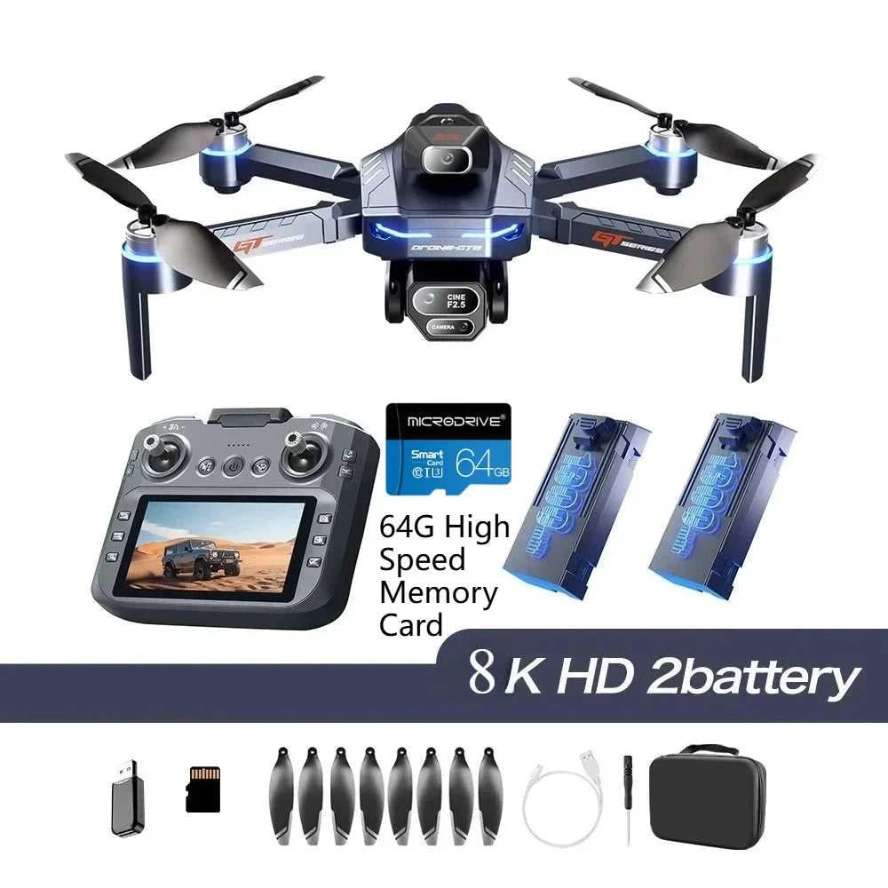 Drone 4K HD GT8 Camera Obstacle Avoidance Aerial Photography Brushless Drone with Screen Foldable RC Drone Quadcopter RTF The jack market .AU The jack market .AU Drones $ 143 14:366#GT8-8K-blue-3B-64G