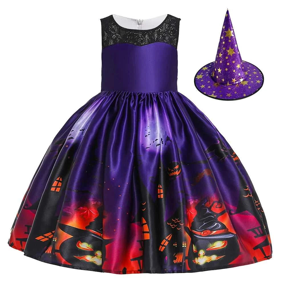 Girls Dress Halloween Costume For Kids Girl Party Dresses Children Girls Pumpkin Lace Witch Printed Cosplay Princess Dress The jack market .AU The jack market .AU Mum & Kids: Essential Products for Every Family $ 44 14:350852#black;200000463:200004187#100 (2T)