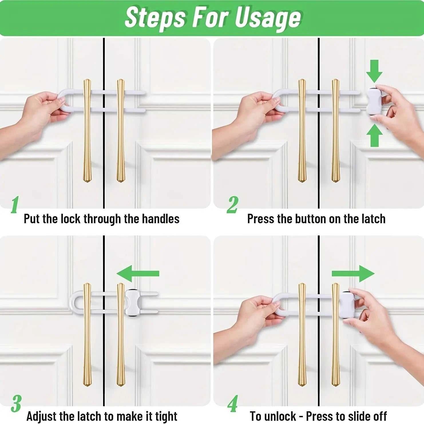 2/4PCS Sliding Cabinet Child Safety Locks Baby Proofing Cabinet Lock Cupboard Latches for Kids on Closet Door Knobs Handles The jack market .AU The jack market .AU Mum & Kids: Essential Products for Every Family $ 30 14:173#Black 4pcs