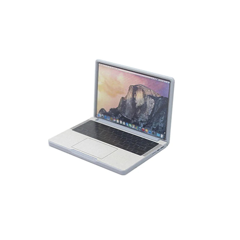 Cute Simulation 1:12 Mini Laptop Computer Dollhouse Miniature Alloy Crafts Dollhouse Decoration For Doll House DIY Accessories