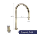 Brushed Gold Kitchen Faucet Invisible Pull Out Spray Mixer Double Hole Single Handle Solid Brass Hot and Cold Sink Tap The jack market .AU The jack market .AU Home $ 244 14:10#39BG-L