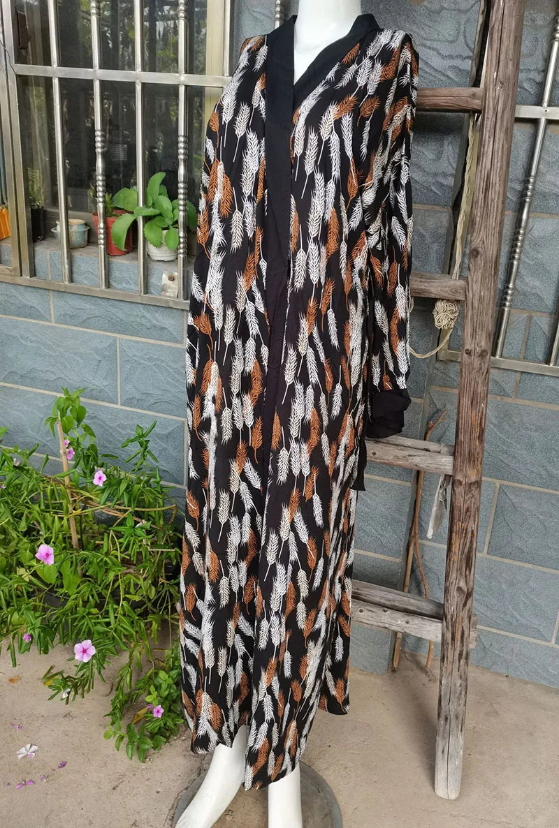 2026 Women's Kaftan Beach Cover-Up Dress - Stylish Long Tunic for Summer Bikinis & Beachwear