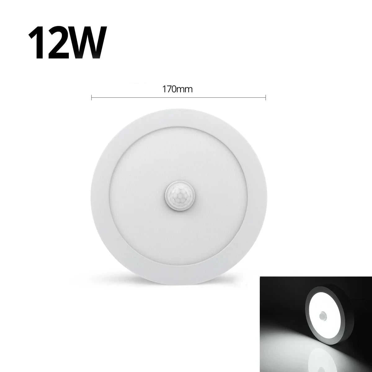LED Panel Light With PIR Motion Sensor Ceiling Mounted 6W 12W 18W AC 85-265V Corridor Lamp Indoor Lighting lampara techo The jack market .AU The jack market .AU Home $ 55 136:173#6W White