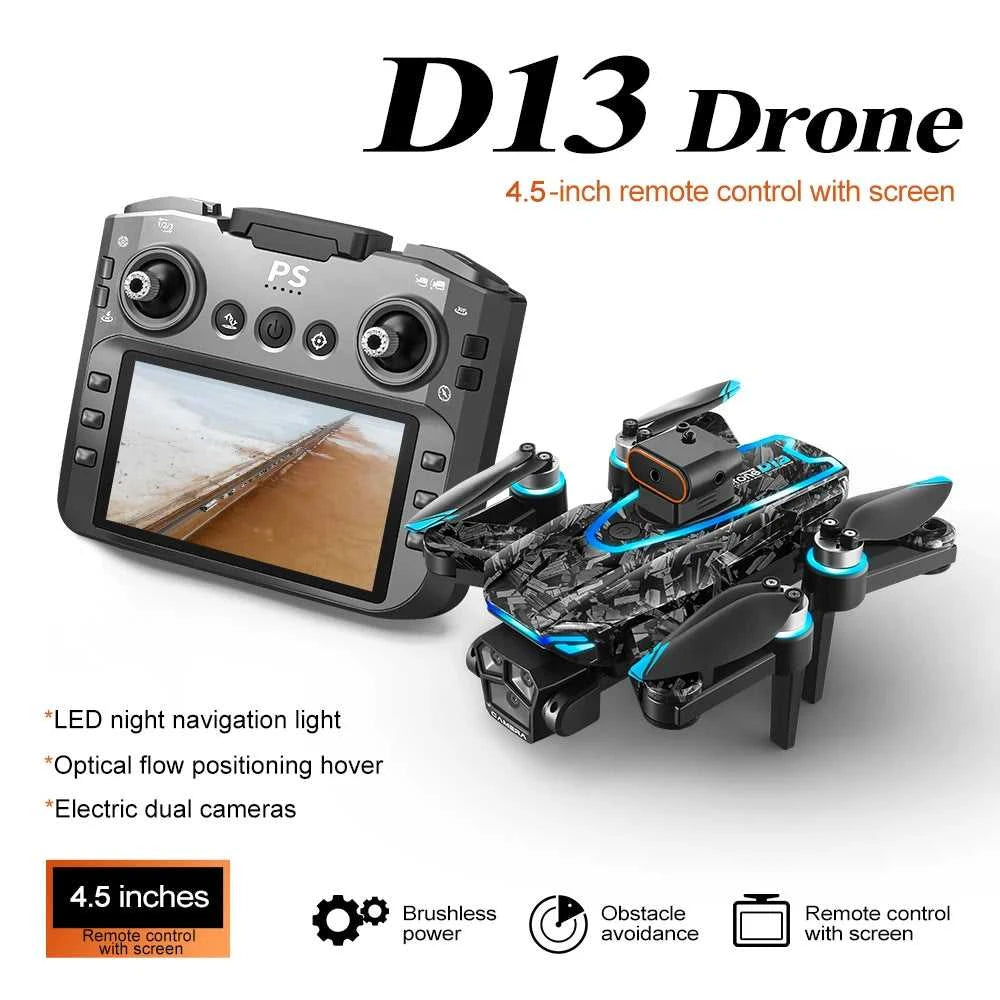 New D13 Drone 4K Professional HD Triple Camera 5G WIFI FPV Dron 360° Obstacle Avoidance Brushless Large Screen RC Quadcopter Toy The jack market .AU The jack market .AU Drones $ 123 14:173#D13-Screen Drone