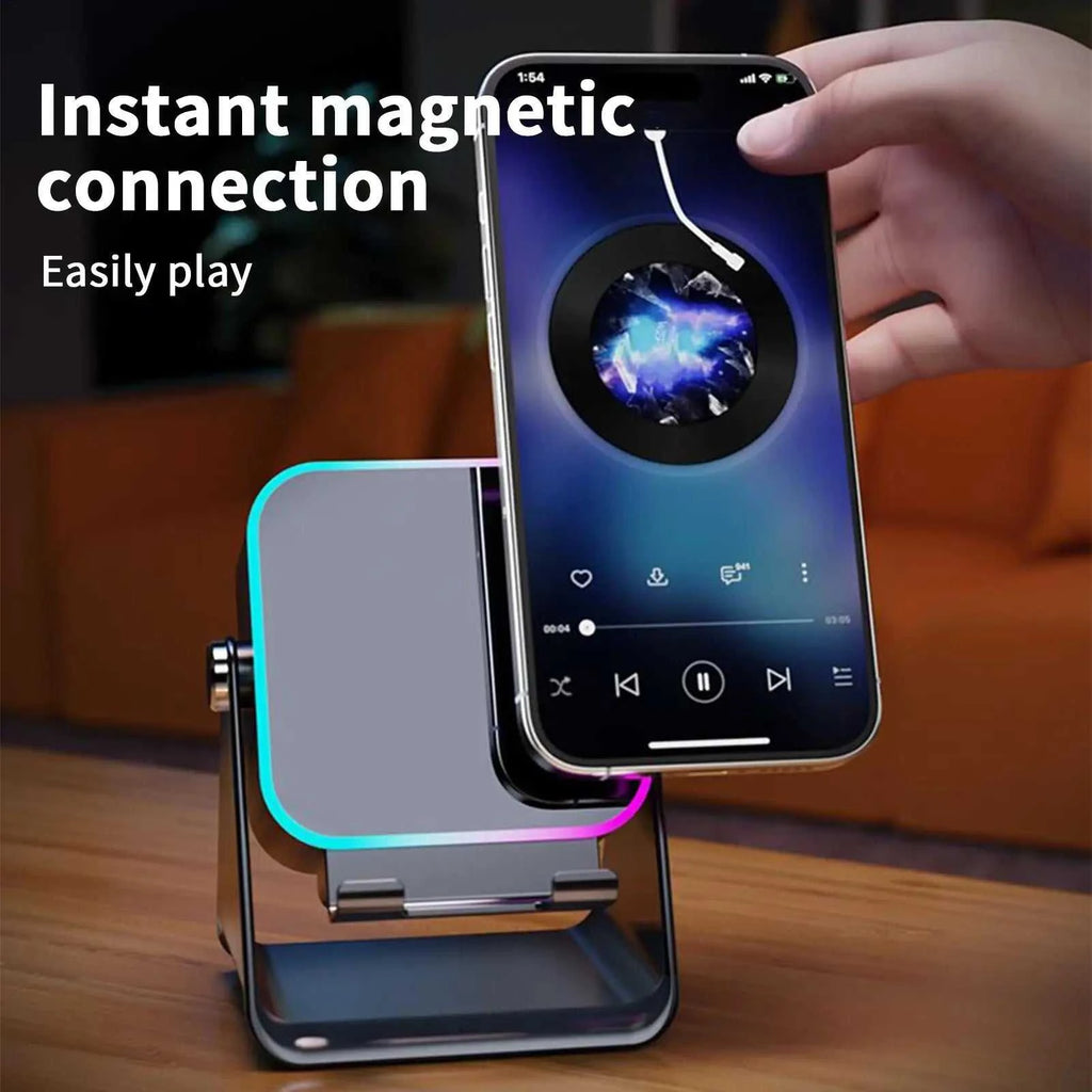 2026 Induction Speaker With Light Foldable Station Phone Speaker Stand 10W For Home Office Travel Christmas Birthday Men Women The jack market .AU The jack market .AU Accessories Electronics $ 73 14:193#Black