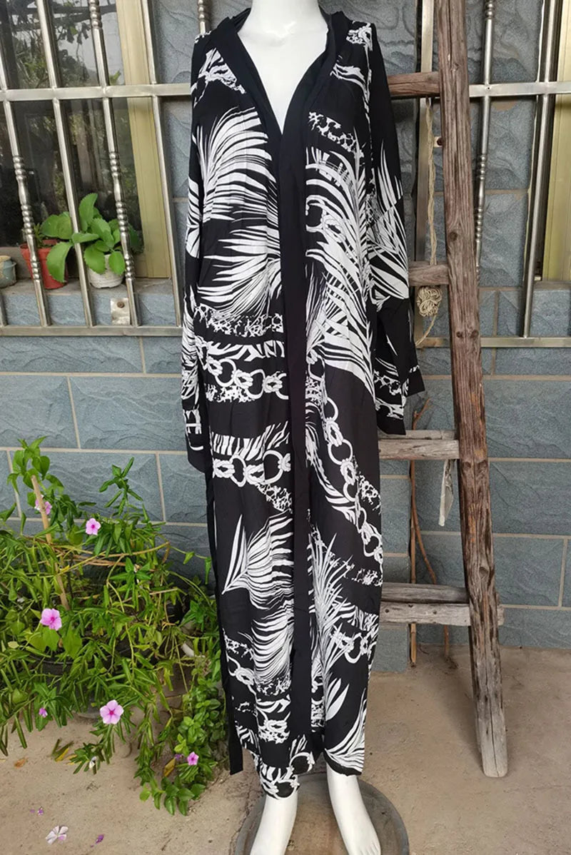 2026 Women's Kaftan Beach Cover-Up Dress - Stylish Long Tunic for Summer Bikinis & Beachwear