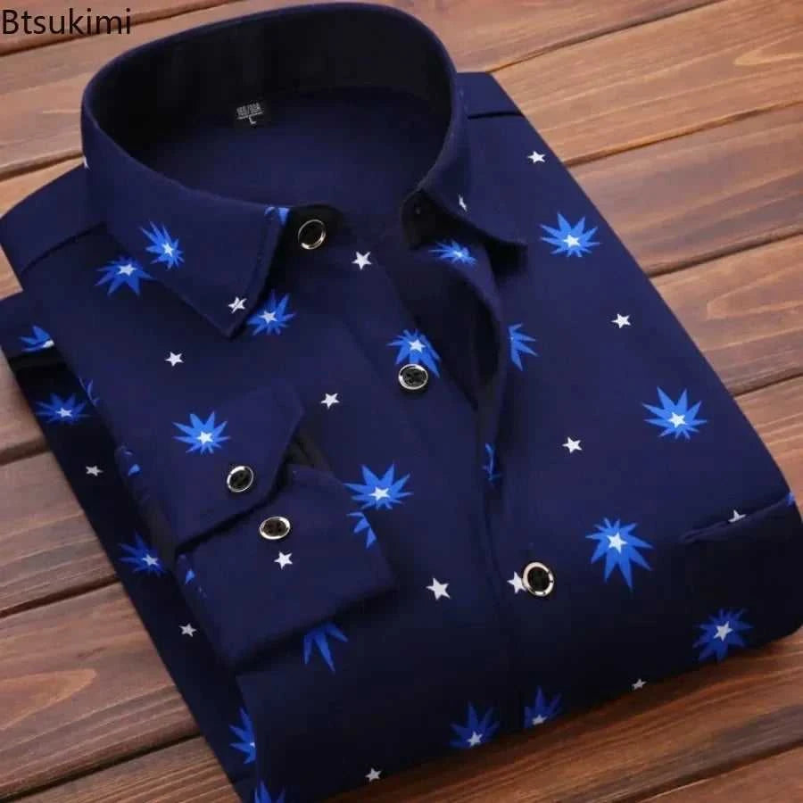 High Quality Men's Clothing 2026 Men Long Sleeve Thick Warm Shirt Tops Fashion Men Print Handsome Versatile Shirts Formal Shirts The jack market .AU The jack market .AU Men Fashion $ 43 14:771#6F HB622;5:4183#3XL(80-90KG)