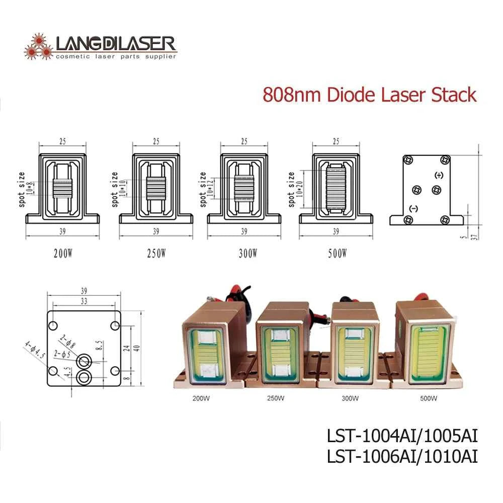 LST Series Diode 808nm Laser Stack With 4&5&6&10 Bars / Power:200W/250W/300W/500W / Warranty More Than 10,000,000 times