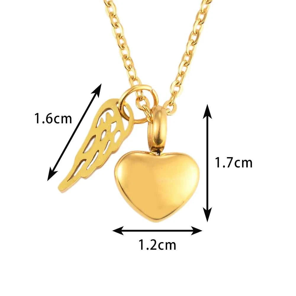 Fashion Heart with Angel Wings Ashes Urn Necklace Cremation Stainless Steel Memorial Pendant Keepsake Jewelry Gift The jack market .AU The jack market .AU Jewellery & Chains $ 51 200001033:200003758#Rose Gold Customized