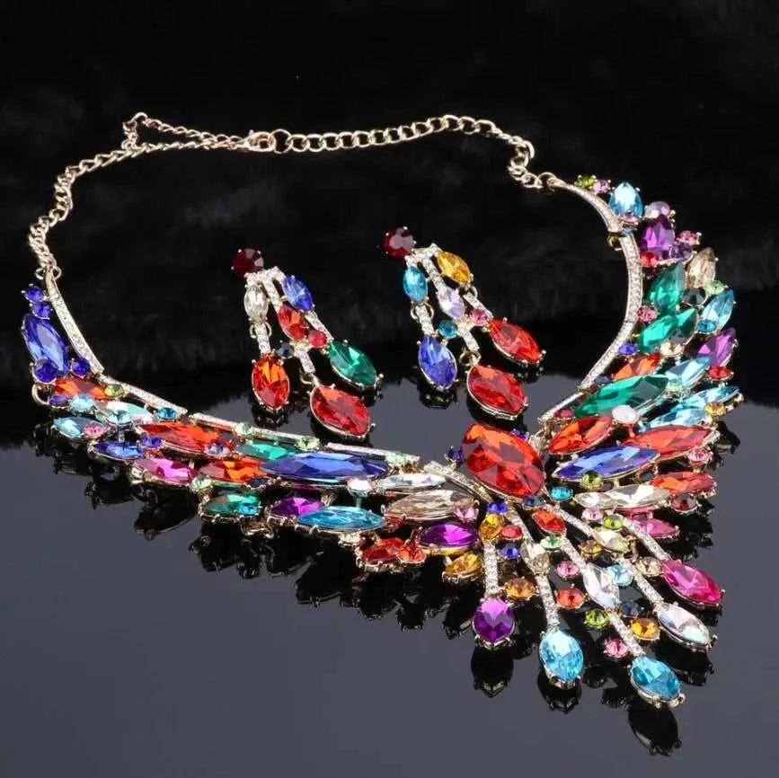 Crystal Bridal Jewelry Sets Wedding Party Costume Accessory Indian Necklace Earrings Set for Bride GorgeousJewellery Sets Women The jack market .AU The jack market .AU Jewellery & Chains $ 74 200001033:200003757#purple