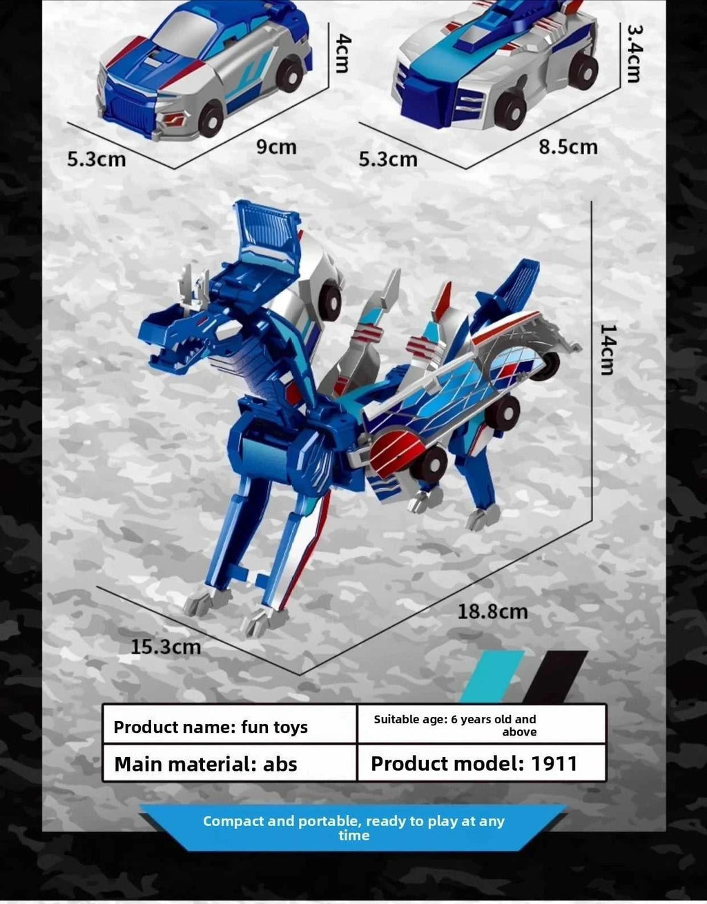 Collision Transforming Dinosaur Car Toy Magnetic Dinosaur Transformer Car Transform into Dinosaurs Fun Transforming Cars The jack market .AU The jack market .AU Little Wonders $ 52 14:173#mini size Black