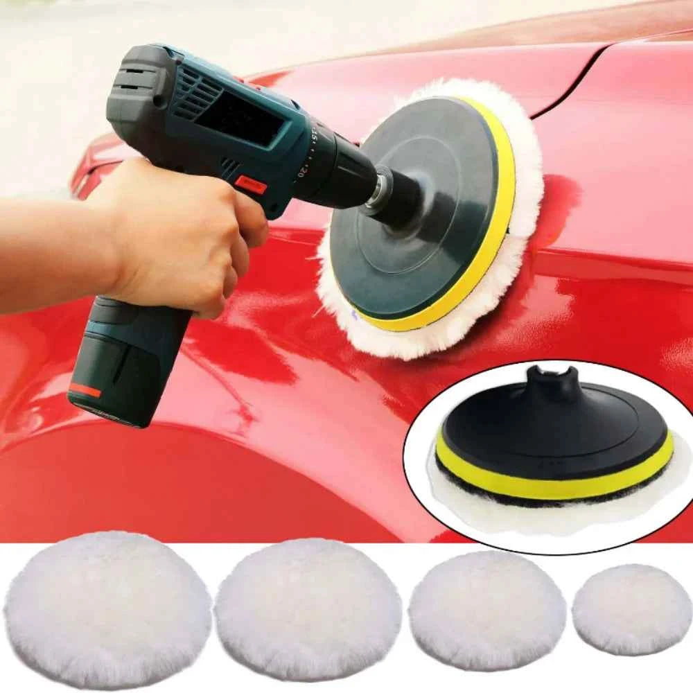 5Pcs Car Polishing Pad Wool Polishing Disc Car Body Waxing Buffing Pad Paint Care Polisher Pad Car Cleaning Tools 3/4/5/6/7 Inch