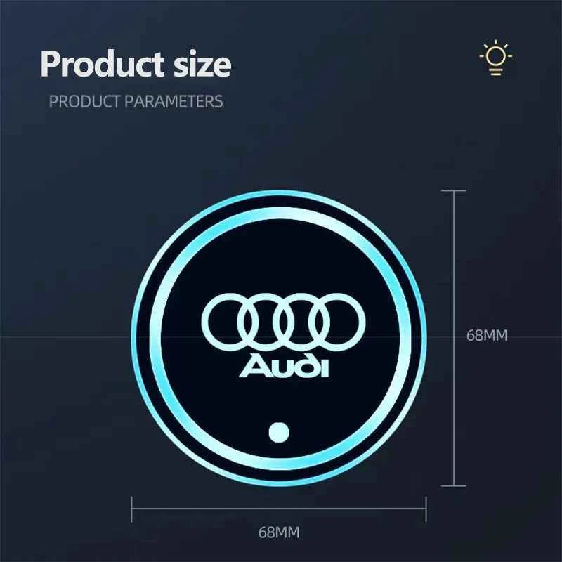 LED Light Car Water Cup Coaster Drinks Holder Mat for Audi A6L A3 A4 A5 A6 A7 A8 Q4 Q5 Q6 Q7 Q8 TT S3 S5 S7 S8 RS7 RS6 Sline b9