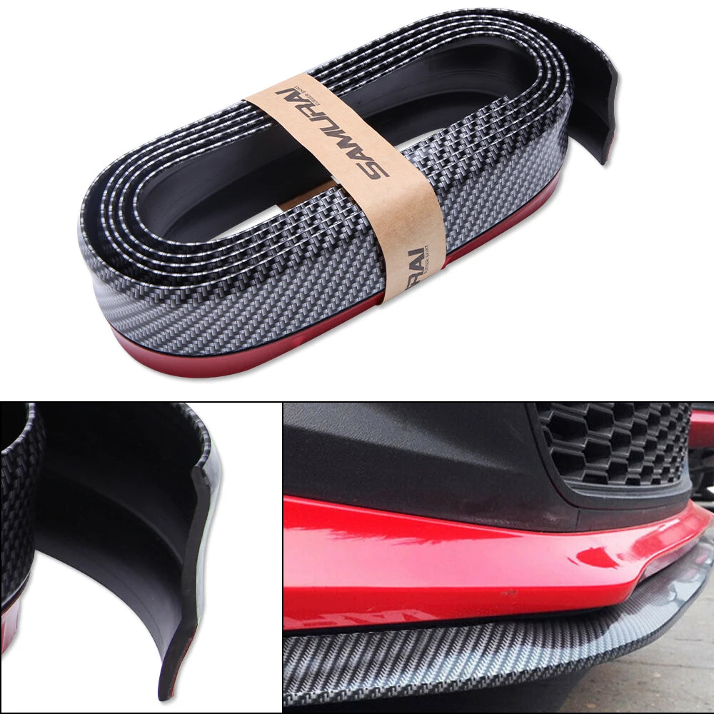 2.5m Car Bumper Protector Rubber Auto Car Front Bumper Guards Lip Mouldings Splitter Chin Body Auto Bumper Strip