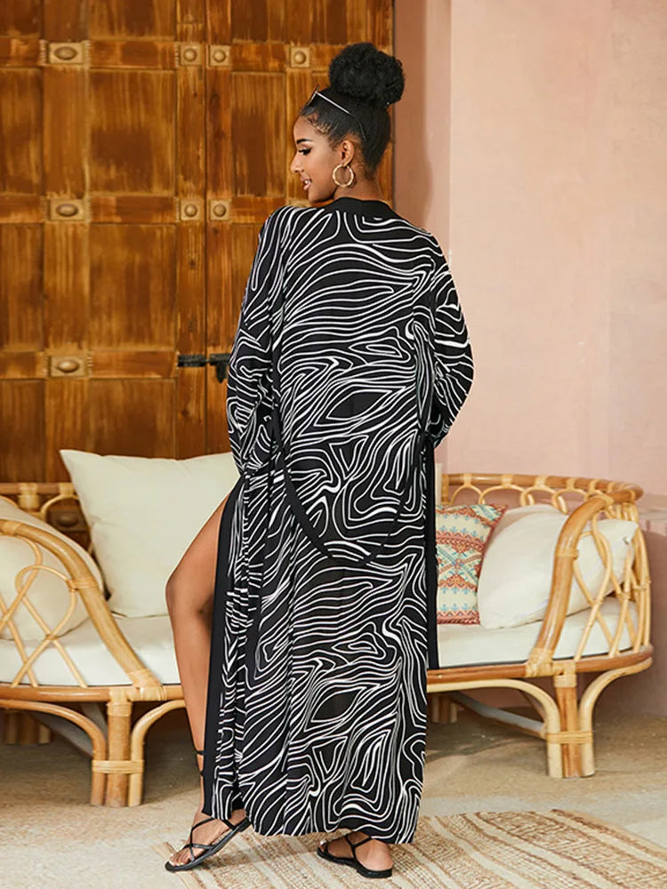 2026 Women's Kaftan Beach Cover-Up Dress - Stylish Long Tunic for Summer Bikinis & Beachwear