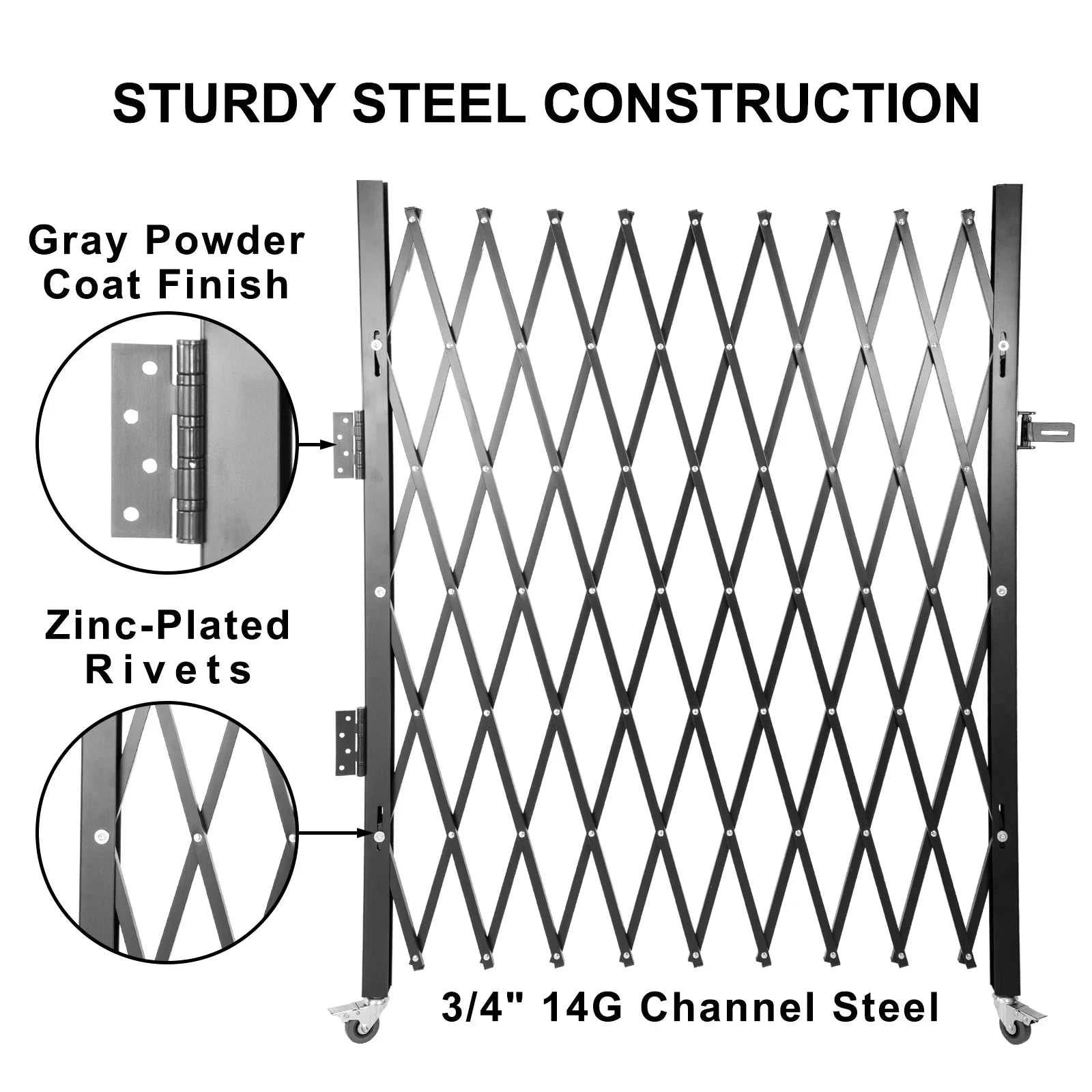SucceBuy Single Folding Security Gate 1.5-2mx1.22-3.66m Folding Door Gate Steel Accordion Flexible Expanding Security Gate Black The jack market .AU The jack market .AU Home $ 219 14:771#black 1.66x1.22m;200007763:100014852