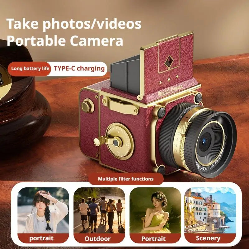 Portable Mini Camera Travel Photography Retro CCD Digital Camera Student Graduation Photo Zoom High-definition Digital Camera
