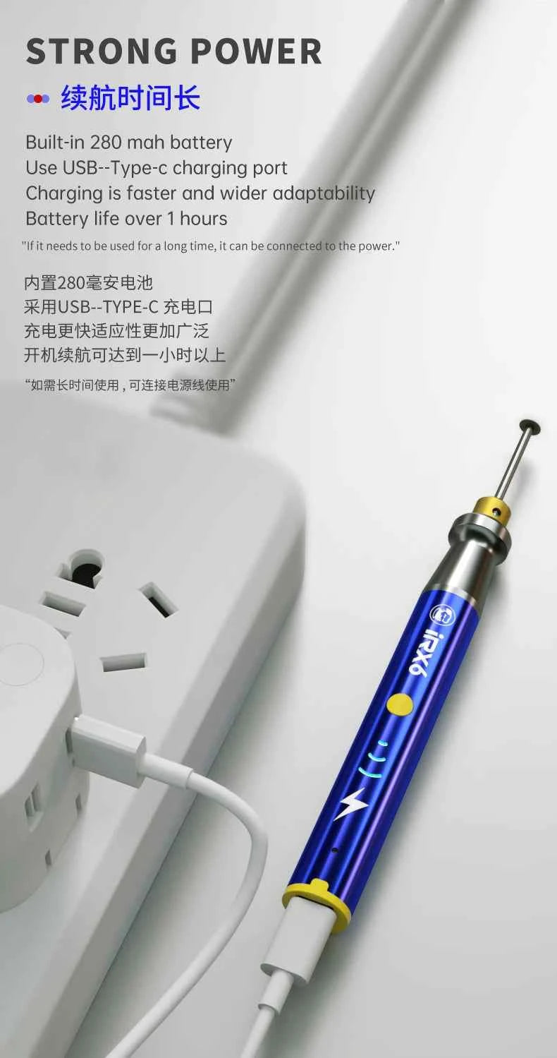 MECHANIC IR X6 Charging Wireless Small Handheld Chip Polishing Pen MINI Electric Carving Pen Grinding Machine for Mobile Phone