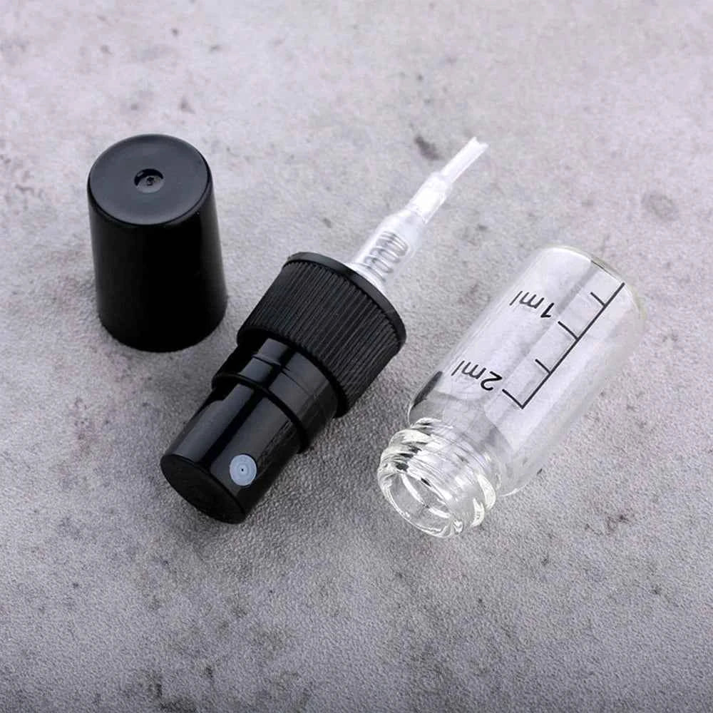 20/50/100pcs 2ml 3ml 5ml 10ml Mini Transparent Glass Perfume Bottle Atomizer Empty Glass Vials Mist Spray Glass Travel Bottle