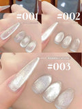 10ML 1-8pcs 2026 New Style Clear Universal White Glass Beads Cat Eye Magnet Gel Nail Polish Suitable For Toe Nails White Nails