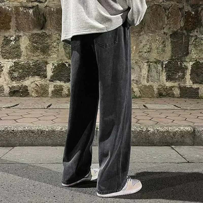 Korean Style Streetwear New Fashion Baggy Casual Men Jeans High Street Harajuku Denim Trousers Men Brand pants Black grey Blue The jack market .AU The jack market .AU Men Fashion $ 36 14:365458#Image color;5:361386