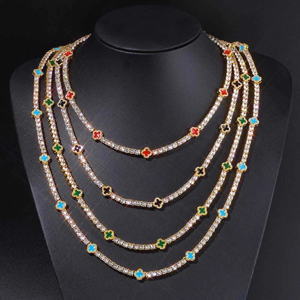 NY Women White Gold Plated Tennis Choker Necklace Red/Green/Blue/Black Charm Iced Out CZ Chain Fine Hiphop Jewelry The jack market .AU The jack market .AU Jewellery & Chains $ 69 200000783:193#8 inch(20.32cm);200001034:17053024#Silver Blue