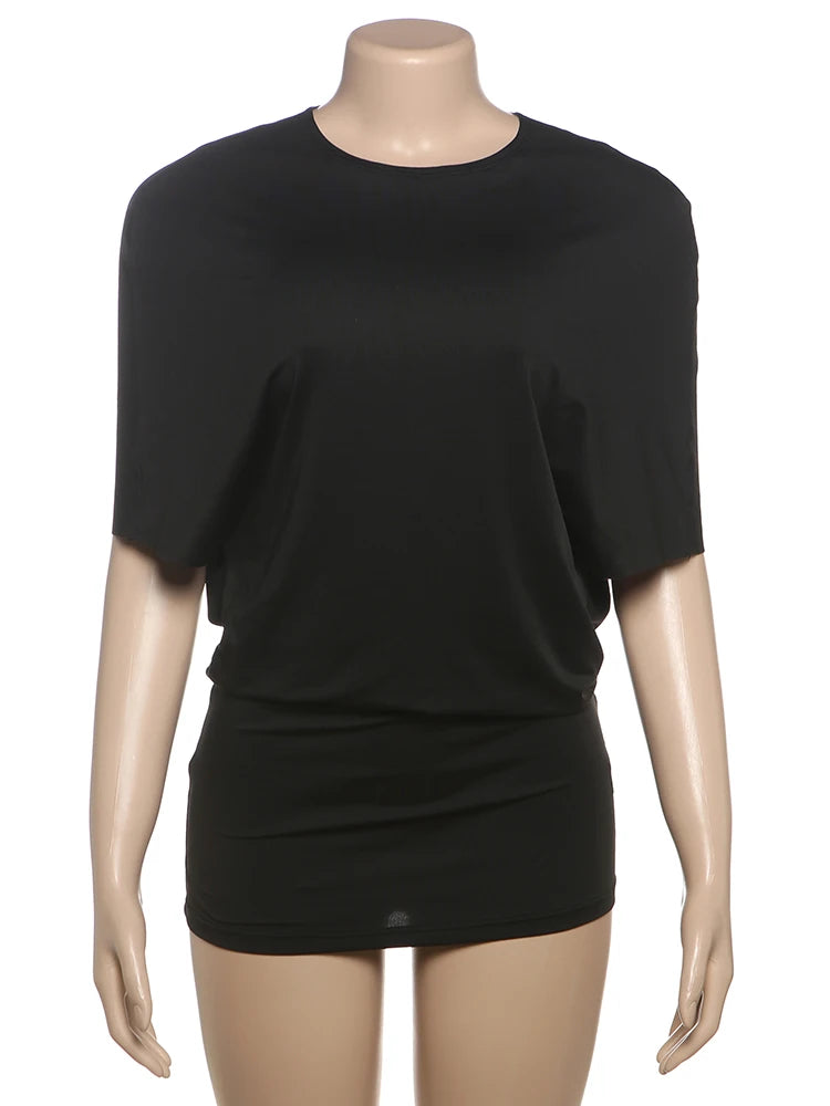 Whatiwear Y2K Solid Style Mini Dress Women o-Neck Half Sleeve Sexy Backless Spicy Girls Street Fashion Skinny Stretch Outfits